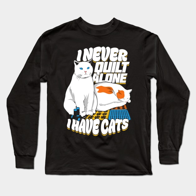 Quilting Quilt Cat Lover Quilter Gift Long Sleeve T-Shirt by Dolde08